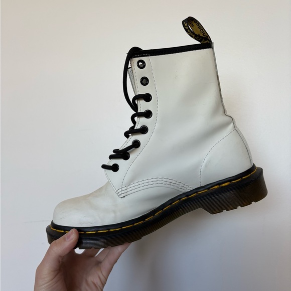 Dr. Martens White Leather Boots - Picture 2 of 6